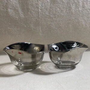 Silver Fade Nut Candy Bowls (2) Dorothy Thorpe Style MCM Vintage Mid Century